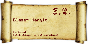 Blaser Margit névjegykártya